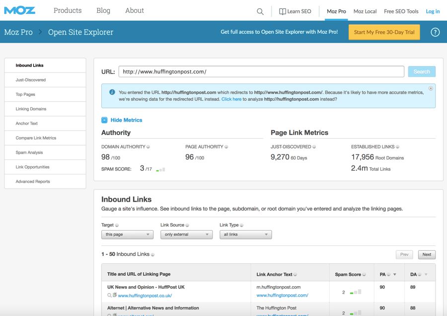 huffingtonpost.com on moz.com - Ultimate Guide Reaching Out to Influencers