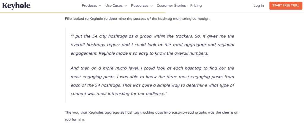 hashtag monitoring campaign Keyhole