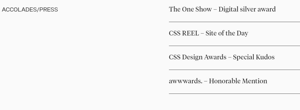Awards for Traina’s campaign 